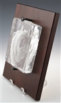 MATS JONASSON CRYSTAL WOLF SCULPTURE MOUNTED ON WOOD