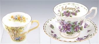ROYAL ALBERT FEBRUARY & SHELLEY DAFFODIL TIME TEACUPS