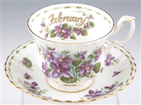 ROYAL ALBERT FEBRUARY & SHELLEY DAFFODIL TIME TEACUPS