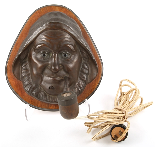 BRONZE WALL MOUNTED "OLD SAILOR" CIGAR LIGHTER