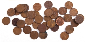 US CURRENCY & COIN - RED SEAL, WHEAT CENTS