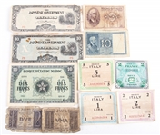 WWII ERA FOREIGN AND ALLIED MILITARY ISSUED CURRENCY