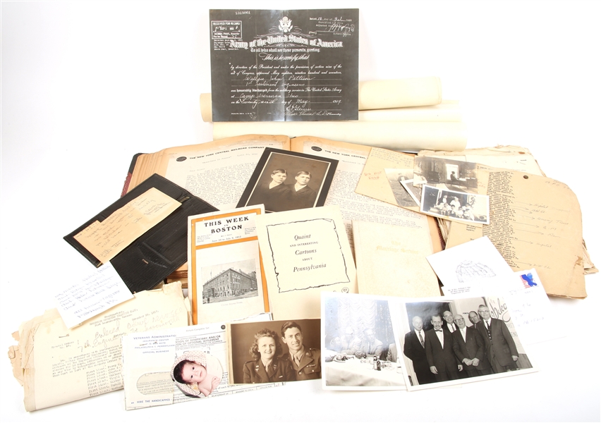 WWI SOLDIERS ARCHIVE LOT OF 1ST LT. WALLACE PATTISON