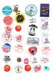 POLITICAL, ADVERTISING, & NOVELTY BUTTON LOT OF 30