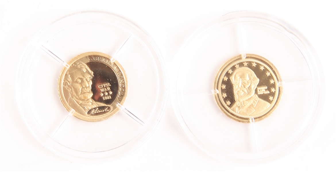 14K GOLD MINIATURE AMERICAN MINT COINS - LOT OF 2