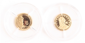 14K GOLD MINIATURE AMERICAN MINT COINS - LOT OF 2