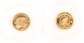 14K GOLD MINIATURE AMERICAN MINT COINS - LOT OF 2