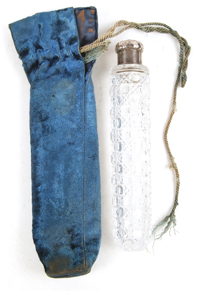TIFFANY STERLING SILVER CUT CRYSTAL PERFUME BOTTLE