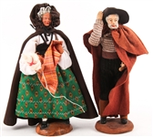 SANTON FRENCH CLAY FIGURES LOT OF 2 SIGNED 