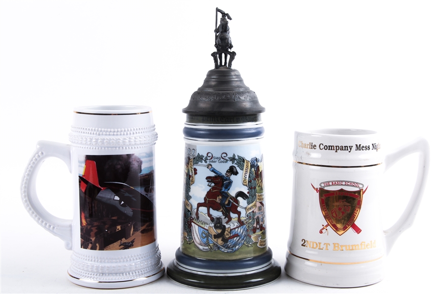 BEER MUG AND STEIN LOT OF 3