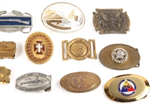 BELT BUCKLE AND BELT LOT OF 19
