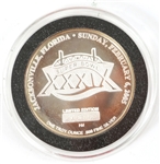 2005 SUPERBOWL XXXIX 1 OZT .999 FINE SILVER FLIP COIN