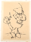 FELIX BELTRAN INK & MARKER PROFILE OF A MAN ON PAPER