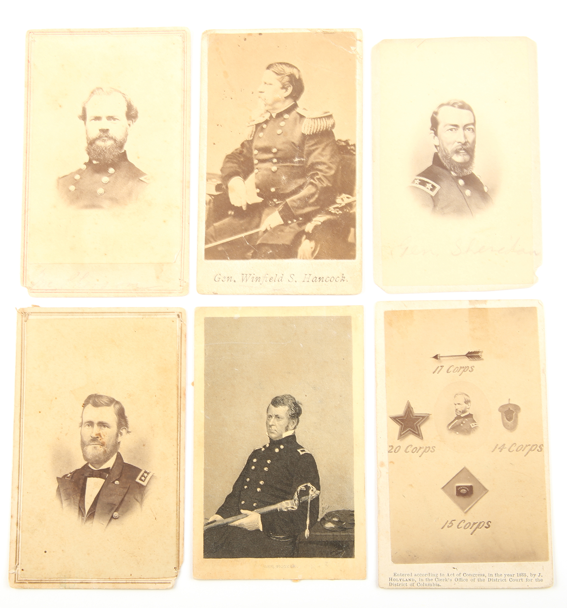 Lot Detail - CARTES DE VISITE CIVIL WAR UNION GENERALS - LOT OF 6