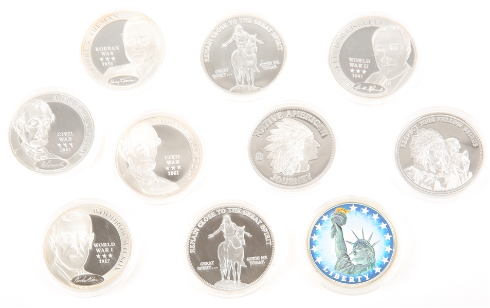 AMERICAN MINT SILVER PLATED COMMEMORATIVE COINS