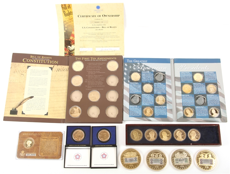 AMERICAN MINT GOLD PLATED MEDAL COIN SETS