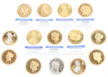AMERICAN MINT PROOF GOLD REPLICA COINS - LOT OF 14