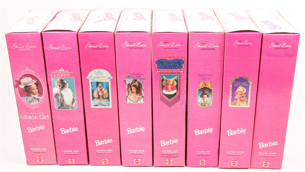 VOLUMES 1-8 OF THE GREAT ERA COLLECTION BARBIES