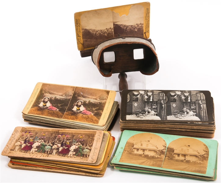 STEREOVIEWER AND STEREOVIEWS - LOT OF 52 IMAGES