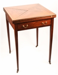 19TH C. WOODEN FOLDING ENVELOPE GAME TABLE 