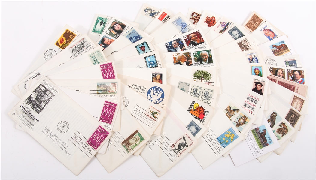 FIRST DAY ISSUE STAMP ENVELOPES - LOT OF 50