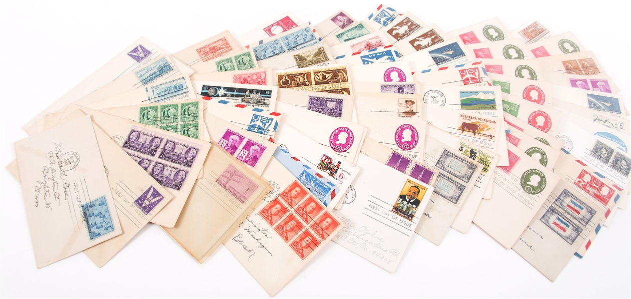 FIRST DAY ISSUE STAMP ENVELOPES - LOT OF 60