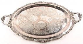 WALLACE SILVERPLATE BAROQUE PATTERN SERVING TRAY