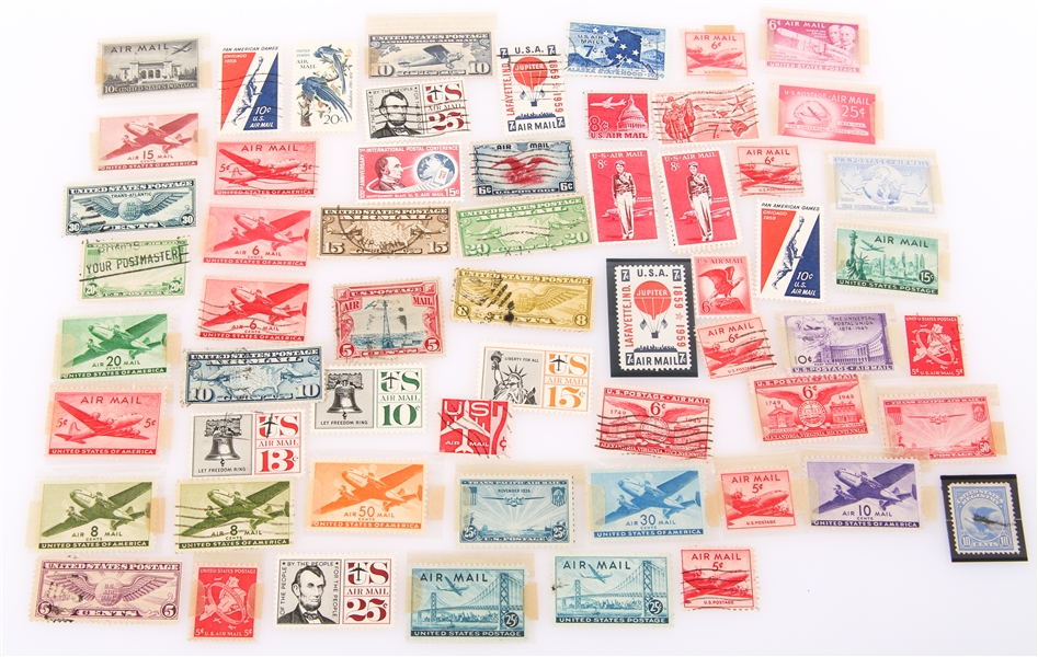 US POSTAGE STAMPS AIR MAIL & REGISTRY - LOT OF 64