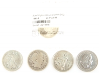 U.S. SILVER HALF DOLLAR COINS 1893-1982 - LOT OF 5