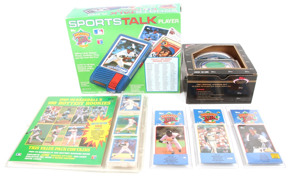 LATE 1980S EARLY 1990S BASEBALL CARD AND TOY LOT OF 6