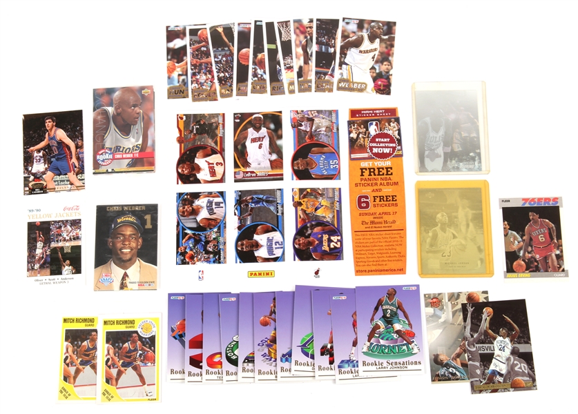 NBA TRADING CARDS FROM 1980S AND 1990S LOT OF 53