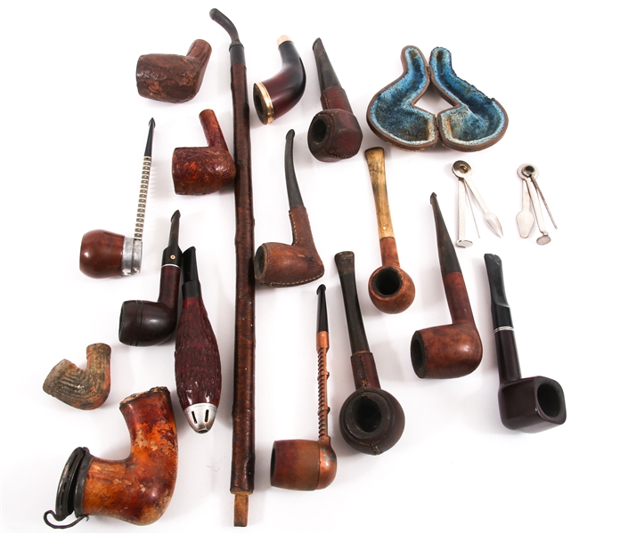SMOKING PIPES, STUMMELS & ACCESSORIES - LOT OF 17