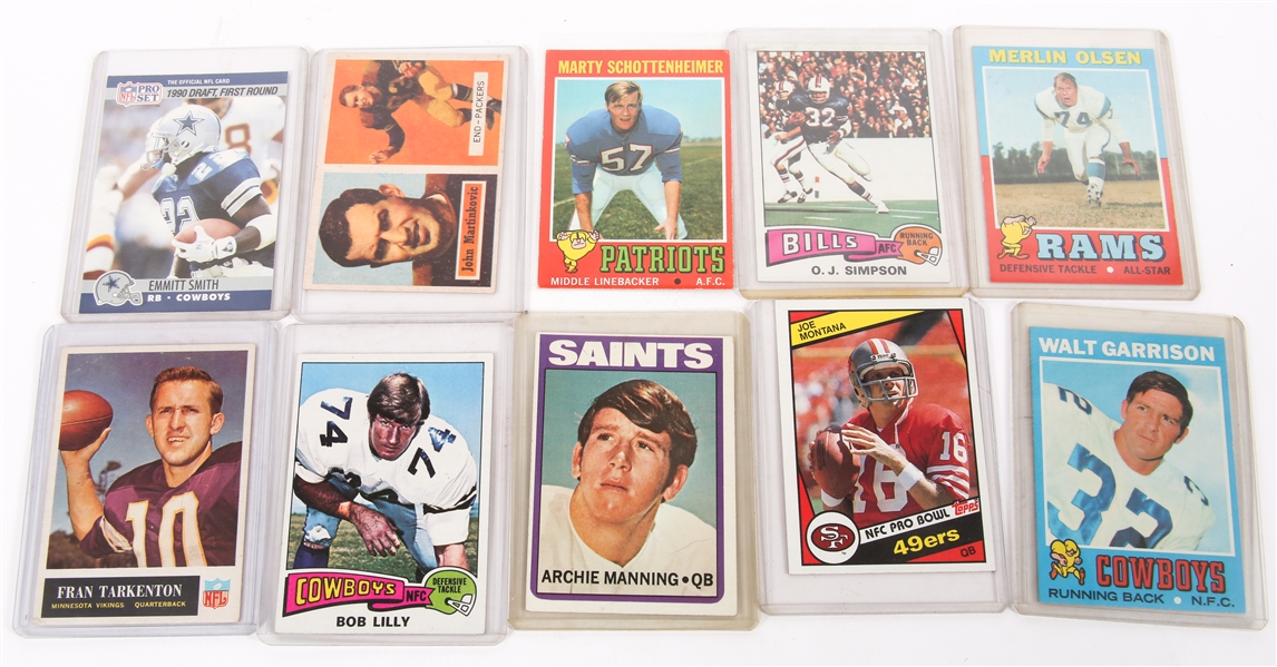FOOTBALL TRADING CARDS TOPPS, NFL, P.C.G.C - LOT OF 10