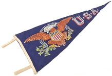 PATRIOTIC FELT PENNANT FLAG WITH U.S. COAT OF ARMS