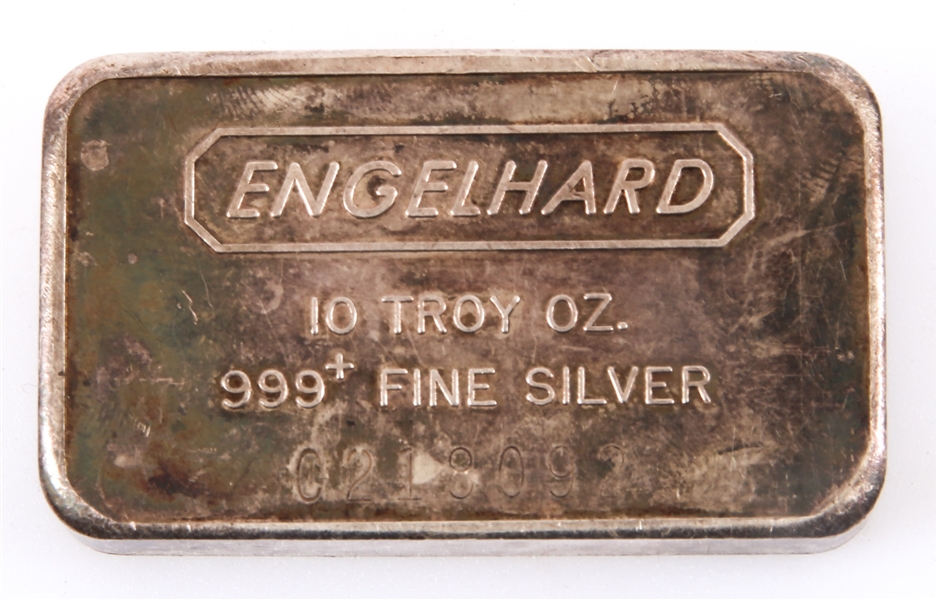 ENGELHARD 10 TOZ .999 FINE SILVER BAR
