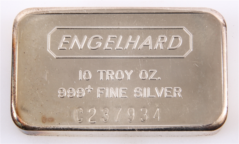 ENGELHARD BULLION .999 FINE SILVER 10 TOZ BAR