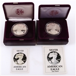 1986 & 1990 AMERICAN SILVER EAGLE PROOF DOLLARS
