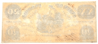 1861 $20 STATE OF FLORIDA OBSOLETE BANKNOTE