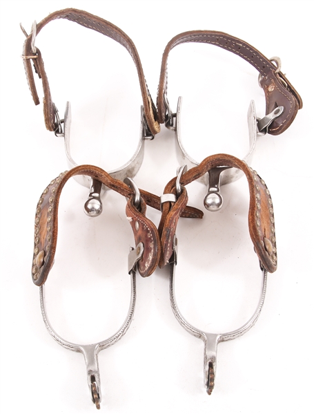 SPURS WITH LEATHER STRAPS - LOT OF 2 PAIRS