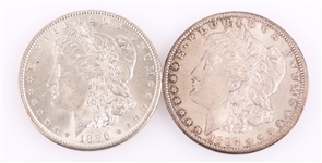 1896 & 1897 P MORGAN SILVER DOLLARS - LOT OF 2