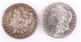 1889 & 1890 S MORGAN SILVER DOLLARS - LOT OF 2