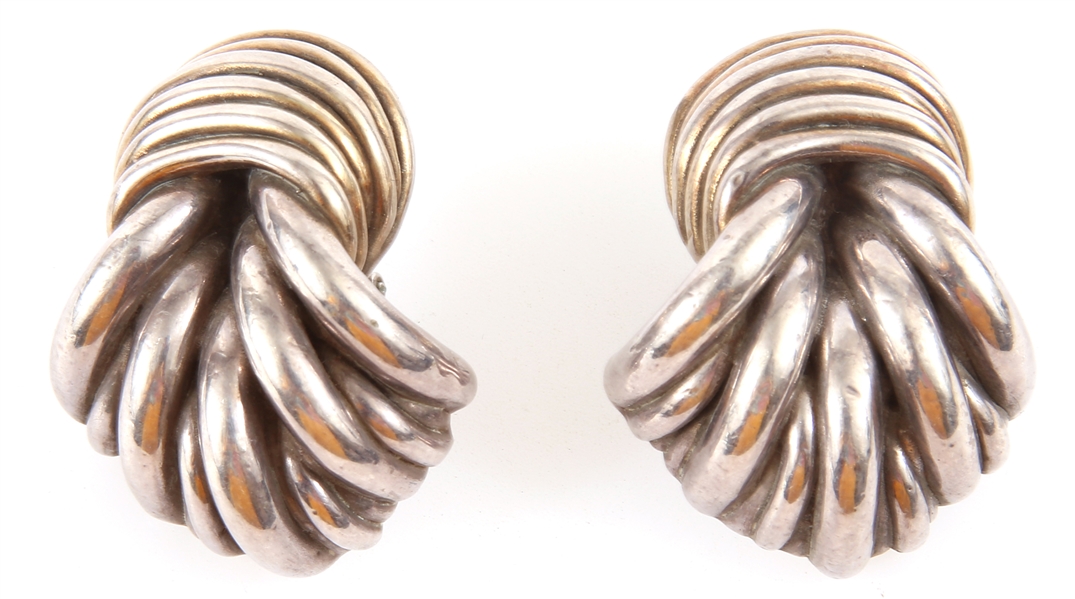 STERLING SILVER ELECTROFORM OMEGA BACK EARRINGS