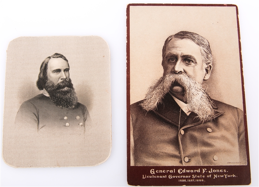 PAIR OF LATE 1800s LITHOGRAPH CABINET CARDS OF GENERALS