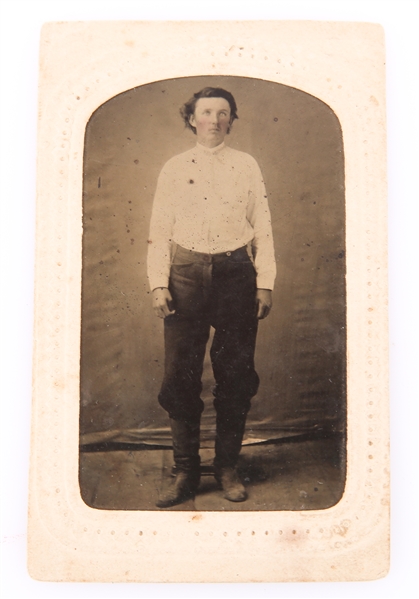 LATE 19TH CENTURY TINTYPE PORTRAIT OF RANCHER