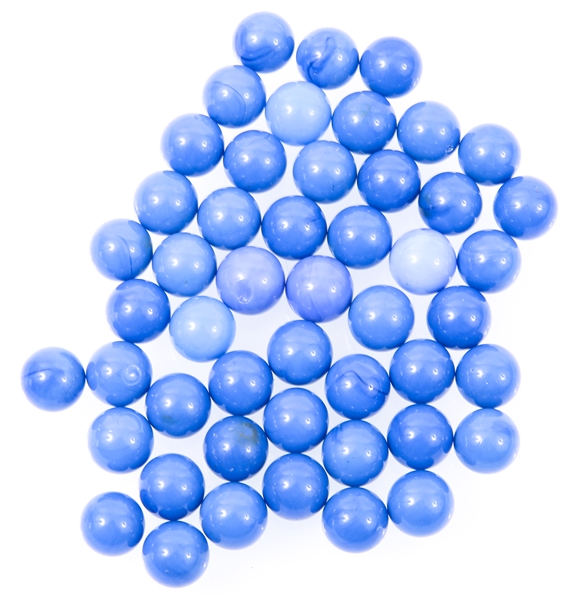 20TH C. OPAQUE BLUE MARBLES
