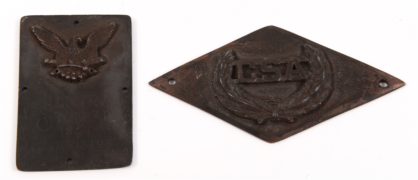 20TH C. SOUVENIR CSA & ELMIRA STOCKADE MEDALLIONS