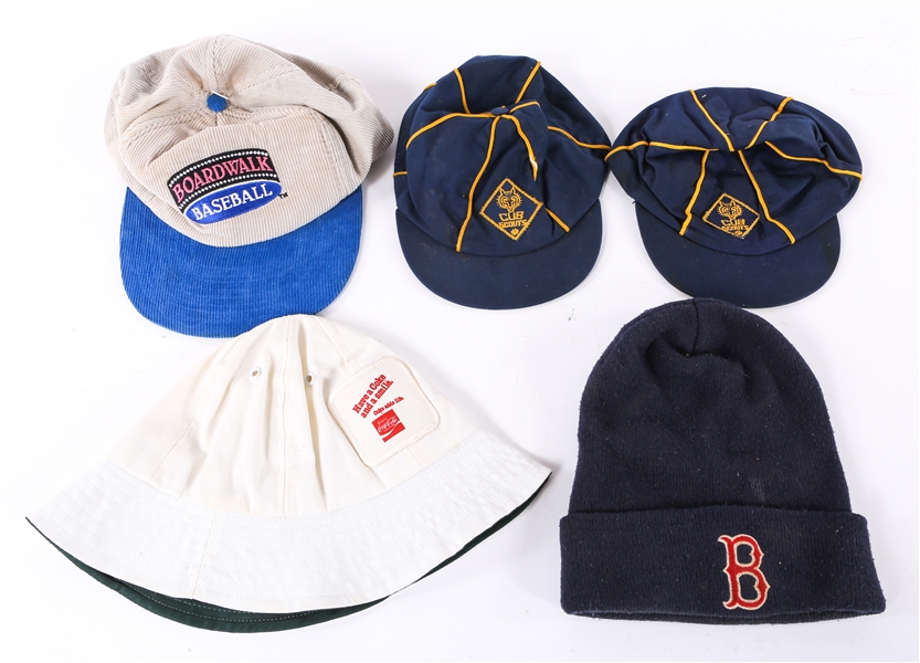 1980s BASEBALL HATS, BEANIE, BUCKET HAT - LOT OF 5