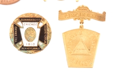 KNIGHTS TEMPLAR MASONIC SCOTTISH RITE BADGES - LOT OF 5