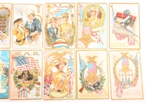 EMBOSSED GAR AND PATRIOTIC POSTCARDS - LOT OF 12
