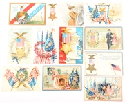 EMBOSSED GAR AND PATRIOTIC POSTCARDS - LOT OF 11